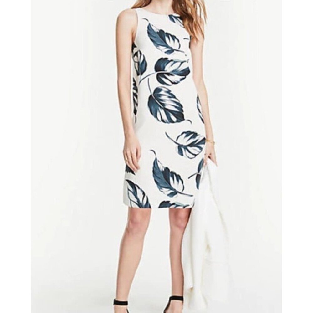 NWT Women's Ann Taylor Sleeveless Leaves Leaf Print Tank Dress Sz 6